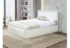 Кровать Венеция 13.3 1400 основание ладе кожзам белый