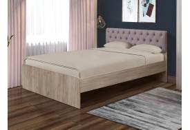 Кровать двойная №7 1400х2000 с мягкой спинкой каретная стяжка