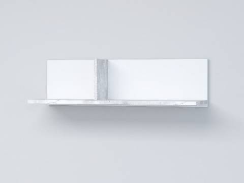 Полка навесная Эго Пл-1 бетон светлый/белый глянец