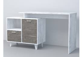 Стол письменный Эго Ст-2 бетон светлый/камень темный на ножках