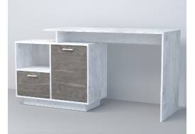 Стол письменный Эго Ст-2 бетон светлый/камень темный на цоколе