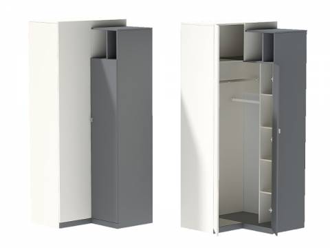 Шкаф Клео ШКУ угловой графит, миндаль