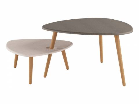 Стол журнальный Стилгрей серый лен/бежевый лен