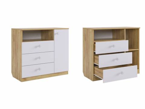 Комод Форсаж дуб крафт золотой/белый