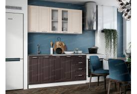 Кухонный гарнитур Вита МДФ 1600 шато крем/шато арабика