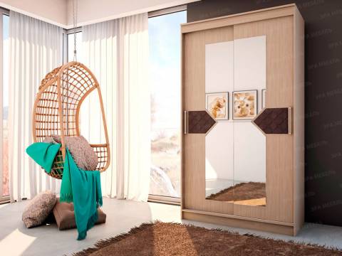 Шкаф купе Николь-2 ясень шимо-лиственница темная