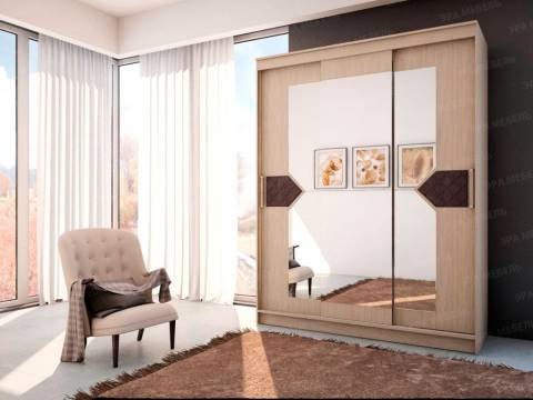 Шкаф купе Николь-3 ясень шимо-лиственница темная