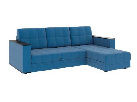 Диван угловой Атлант без столика велюр Neo 27 сапфир синий