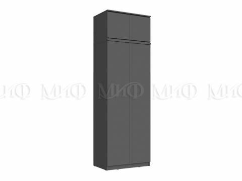 Шкаф 2-х створчатый платяной 800 с антресолью Челси графит