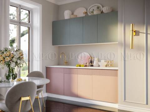 Кухонный гарнитур Оливия 2000 Шарли Бриз/Шарли Pink
