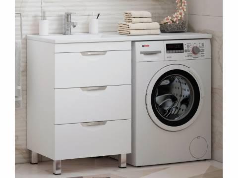 Тумба Алиот 60 напольная 3 ящика с раковиной Лакшери