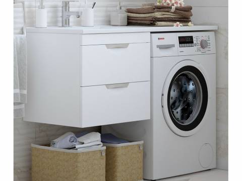 Тумба Алиот 60 навесная 2 ящика с раковиной Marshall 120