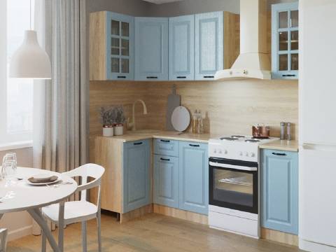 Кухонный гарнитур арт 3 Роял Вуд Голубой Вегас 1000х1800 мм