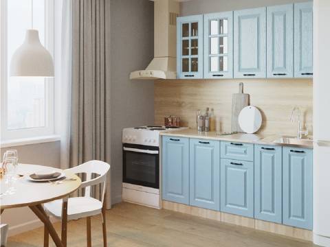 Кухонный гарнитур арт 8 Роял Вуд Голубой Вегас 1800 мм