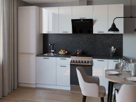 Кухонный гарнитур арт 13 Белый глянец 2400 мм