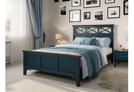 Кровать Грация-5 1400 Сапфировый с карнизом Дуб коньяк