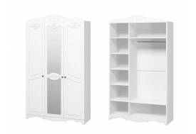 Шкаф для платья и белья ШР-3 Лотос Лак белый