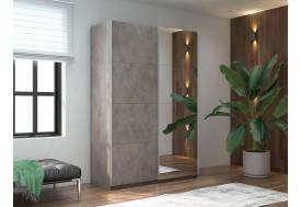 Шкаф-купе Прайм 2-х дверный 1400 Зеркало/ДСП Бетон