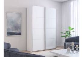 Шкаф-купе Прайм 2-х дверный 1600 ДСП/Стекло Белое Белый Снег