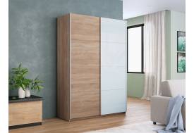 Шкаф-купе Прайм 2-х дверный 1600 ДСП/Стекло Белое Сонома