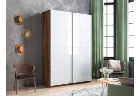 Шкаф-купе Прайм 2-х дверный 1200 Стекло Белое Крафт табачный