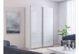 Шкаф-купе Прайм 2-х дверный 1600 Стекло Белое Белый Снег