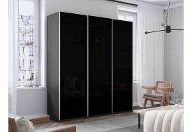 Шкаф-купе Прайм 3-х дверный 1800 три стекла черные Серый Диамант