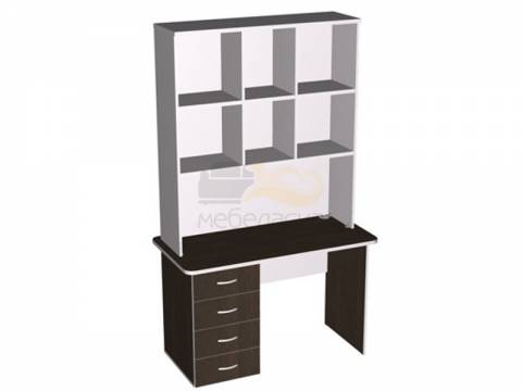 Стол письменный с тумбой правый с надставкой 3-ярусной ПСт1.14Пр-ПН3.14