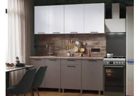 Кухня Хилтон 1800 МДФ Клен Белый/Клен Серый без столешницы