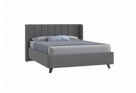 Кровать Виола с ПМ 1200х2000 мм микровелюр серый