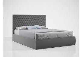 Кровать Стелла с ПМ 1200х2000 мм микровелюр серый