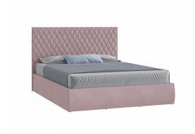Кровать Стелла с ПМ 1600х2000 мм микровелюр розовый