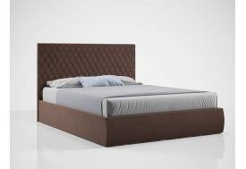 Кровать Стелла с ПМ 1800х2000 мм микровелюр шоколад