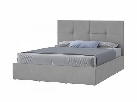 Кровать Твист с ПМ 1200х2000 мм микровелюр светло-серый