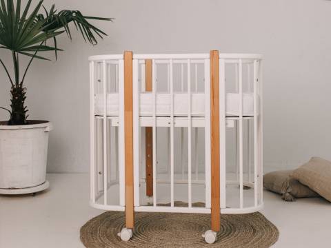 Кроватка трансформер 4 в 1 Карамель белая