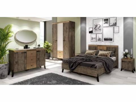 Спальня Ольга 3 дуб коми, лофт голден пэлас