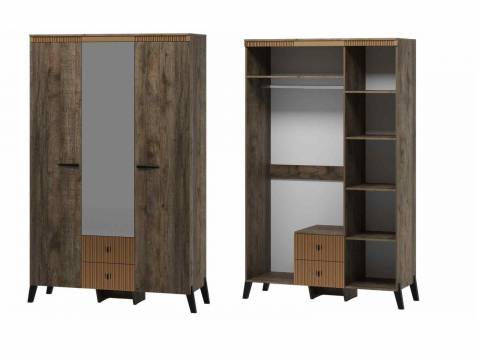 Шкаф трехдверный с ножками Ольга 3 дуб коми