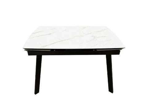 Стол раздвижной Мадрид мрамор белый/черный