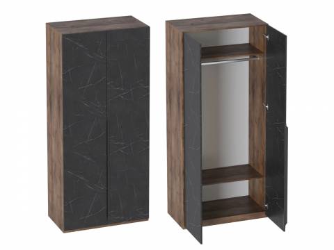 Шкаф двухстворчатый Браун с глухими дверями со светильником