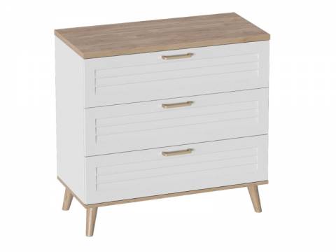 Комод 3 ящика Гавана Белый матовый