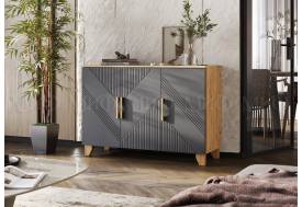 Комод (1200) Ирис Браш Графит, Дуб Крафт