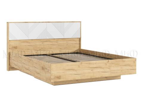 Кровать парящая 1600 Ирис (ортопед металл) Браш Вайт/Дуб Крафт