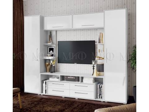 Гостиная Гармония Белый Глянец, Белый