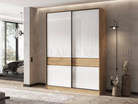 Шкаф-купе 1800 Роджина Дуб крафт/Белый глянец
