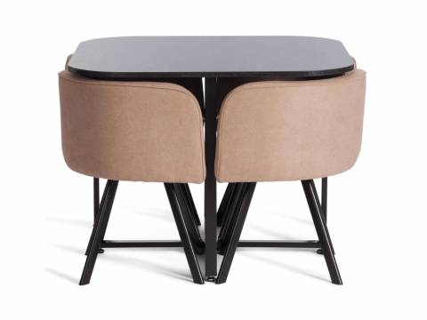 Обеденный комплект QUADRON (mod. PT14) Beige/черный