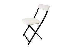 Складной стул Эмин кожзам крокодил белый-металл черный муар