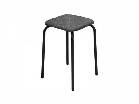 Табурет квадратный Эконом 18 С кожзам асфальт/черный