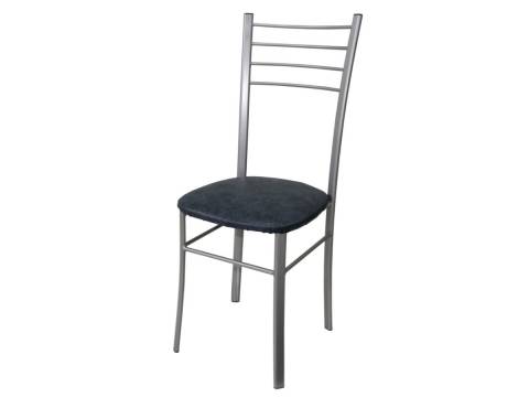 Стул Лайт ДХ-5 на серебряном каркасе обивка черный