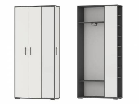 Прихожая Домино mini 2-3421 Графит-Белый