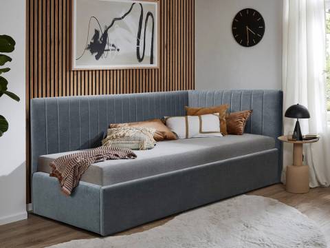 Кровать подростковая левая 800 Фрейм Страйп без подъема вивальди 34